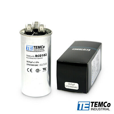 Temco 35+5 Uf/mfd 370-440 Vac Volts Round Dual Run Capacitor 50/60 Hz -lot-1